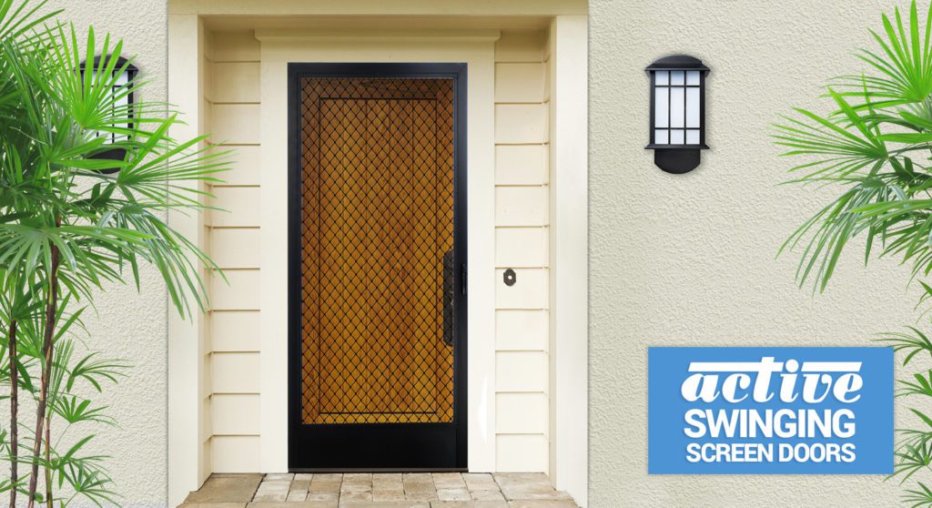 active window swinging screen doors